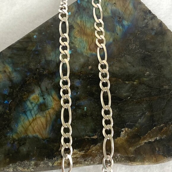 Italian Unisex Sterling Silver 925 5.5mm Figaro Chain Necklace 18" - Picture 8 of 16